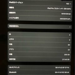 iPad Pro 12.9 インチ 第5世代 /Wi-Fi モデル/256 GBの画像
