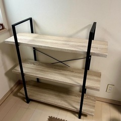 ヴィンテージ調木目オープンラック 棚の画像