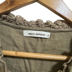  【navy natural】ネイビーナチュラル 長袖 カットソー Mの画像