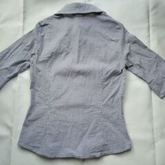 GLACIER グレー×白ストライプ 五分袖シャツ 11Rの画像