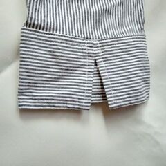 GLACIER グレー×白ストライプ 五分袖シャツ 11Rの画像