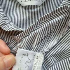 GLACIER グレー×白ストライプ 五分袖シャツ 11Rの画像