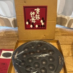【新品・未使用】南部鉄器 たこ焼き器 19穴 コープ 丸型 カセ...