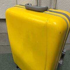 スーツケース 4輪キャスター 旅行カバン キャリーケース イエロー 鍵付 幅45cm×奥行26cm×高さ70cm（取っ手77cm～104cm）の画像
