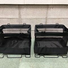 荷物置き 2個セット メッシュバスケット 折りたたみ バッグ 黒...