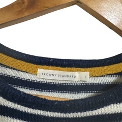 【BROWNY STANDARD】 ボーダー長袖ニット Lサイズの画像