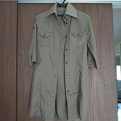 【中古美品】INGNIミリタリーロングシャツＭ