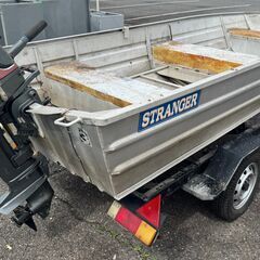 アルミボート 12フィート 牽引トレーラー付 スズキDT15 01501 小型船舶用船外機付 動作不明 詳細不明 現状品の画像