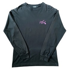 エクストララージ バックプリント ロングtシャツ ブラック Msizeの画像