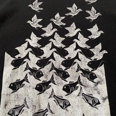 【M.C.ESCHER】エッシャー 空と水 騙し絵 tシャツ XLの画像