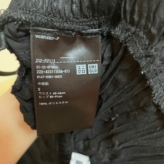 ユニクロ×イネス　レディース　
ツイストプリーツロングスカート　Sサイズ　黒　無地の画像