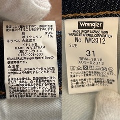 新品未使用品WranglerラングラーWM3912スリムストレートジーンズメンズの画像