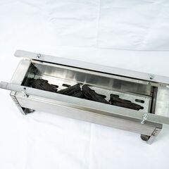 「炭火」焼鳥機 やきとり器 高さ調整出来ます 串うち 焼き鳥台 新品 焼鳥器 串焼き機 炭用 網付きの画像