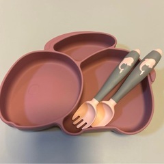 新品未使用　子供　ベビー　シリコン食器　スプーン　フォーク　