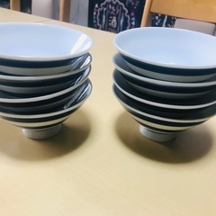 ボーダーお茶碗8個組の画像