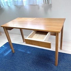 無印良品　無垢材　机　作業台　の画像