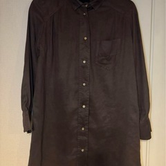 ダークブラウン ロングシャツ