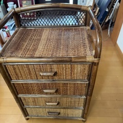 籐製(ラタン)チェスト4段
