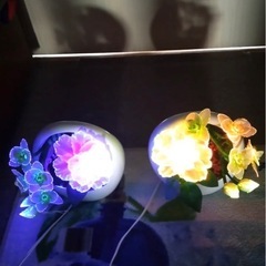 ルミナス LED 牡丹？ 電気式 お盆 盆提 二個セット 仏花 ...