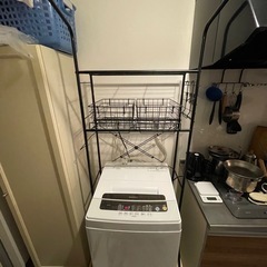 ニトリの洗濯機ラック（DK003ブラック）をお譲りしますの画像