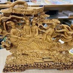 【7E22②】中国製 木彫り龍 置物