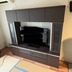 ダークブラウン テレビボード 収納付き