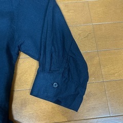 （GU）リネンブレンドシャツワンピース(7分袖) ダークネイビーの画像