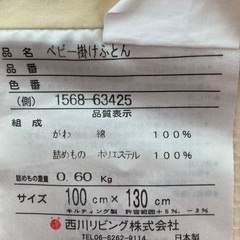 西川ベビー掛け布団　夏冬セットの画像