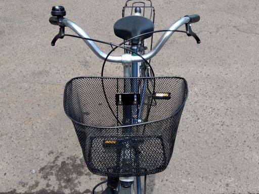 自転車 26インチ シティサイクル カゴ付き 荷台あり 鍵1個 ライトOK