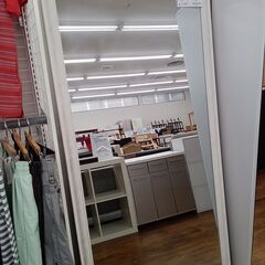 ★ジモティ割あり★  スタンドミラー ホワイト H180×D2×...