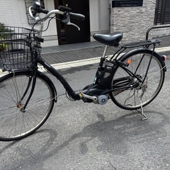 黒色のPanasonic製電動アシスト自転車