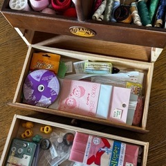 木製裁縫道具セット　小物入れの画像