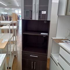 ★ジモティ割あり★  食器棚 ダークブラウン H180×D40×...
