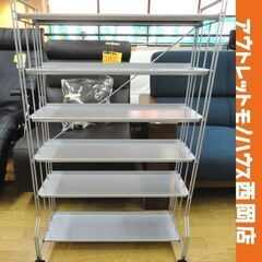 キャスター付き 6段 スチールラック 幅60.5㎝×奥行24.5...
