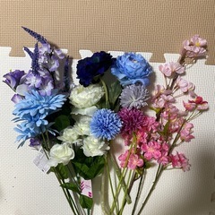 造花　シルクフラワー　ラナンキュラス　桜　ブルー