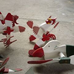 鳥の飾車　手作り品　7個の画像