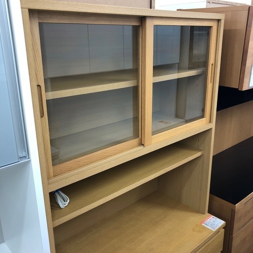 無印良品　食器棚　スライド2枚扉　3段引き出し