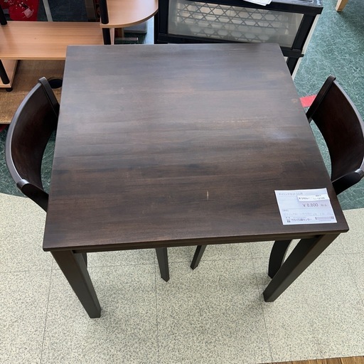 ダイニングセット 2人用 ※テーブル天板に１箇所キズあり TJ12105