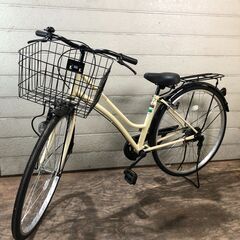 Lecepharo 自転車 サイズ27 アイボリー系 カゴ付き ...