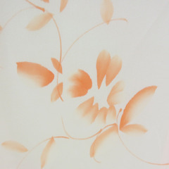 襦袢 葉文様 桃色 ぼかし 正絹 バチ衿 袷仕立て 長襦袢 仕立て上がり 女性着物用 身丈128cmの画像