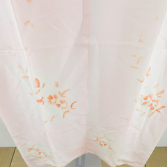 襦袢 葉文様 桃色 ぼかし 正絹 バチ衿 袷仕立て 長襦袢 仕立て上がり 女性着物用 身丈128cmの画像