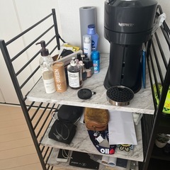 【美品！】デザインオープンラック 本棚 ルマラン3段幅47cm大理石の画像