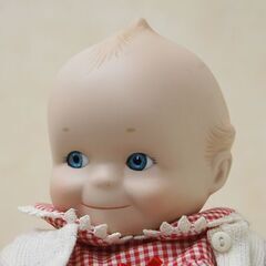 Jesco 陶器製 キューピー人形 全長31cm 元箱付き 赤いチェック柄 元箱・スタンド付き Be Mine ジェスコ 札幌市 清田区 平岡の画像