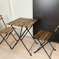 【IKEA】テーブル＆チェア2脚屋外用、