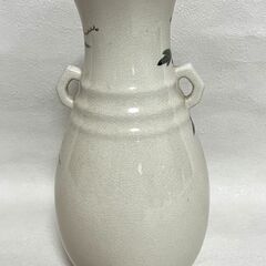 【Y924】九谷焼/花びん/花器/花瓶/高さ26cm/花柄/アンティーク/コレクション/インテリア/耳付き/取手付きの画像