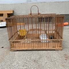 木製鳥かご　竹づくり　レトロ　温かみあり　頑丈　雛鳥　オブジェ　...