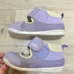 13.5 アシックス　ベビー靴　サンダル　紫の画像