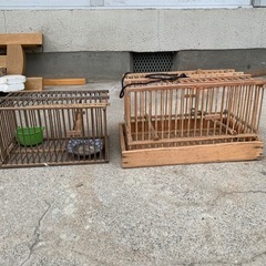 木製鳥かご　竹づくり　レトロ　温かみあり　頑丈　雛鳥　オブジェ　...