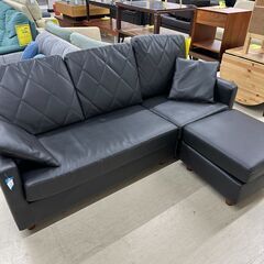 【ジモティ来店特価!!】2人掛けソファー　ブラック　J-250108