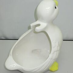 stp-3172　未使用品　トイレブラシ　アヒル　陶器製　サニタリーブラシ　洗面　トイレ　かわいい　あひる　鳥　ブラシ　掃除　トイレ掃除　インテリアの画像